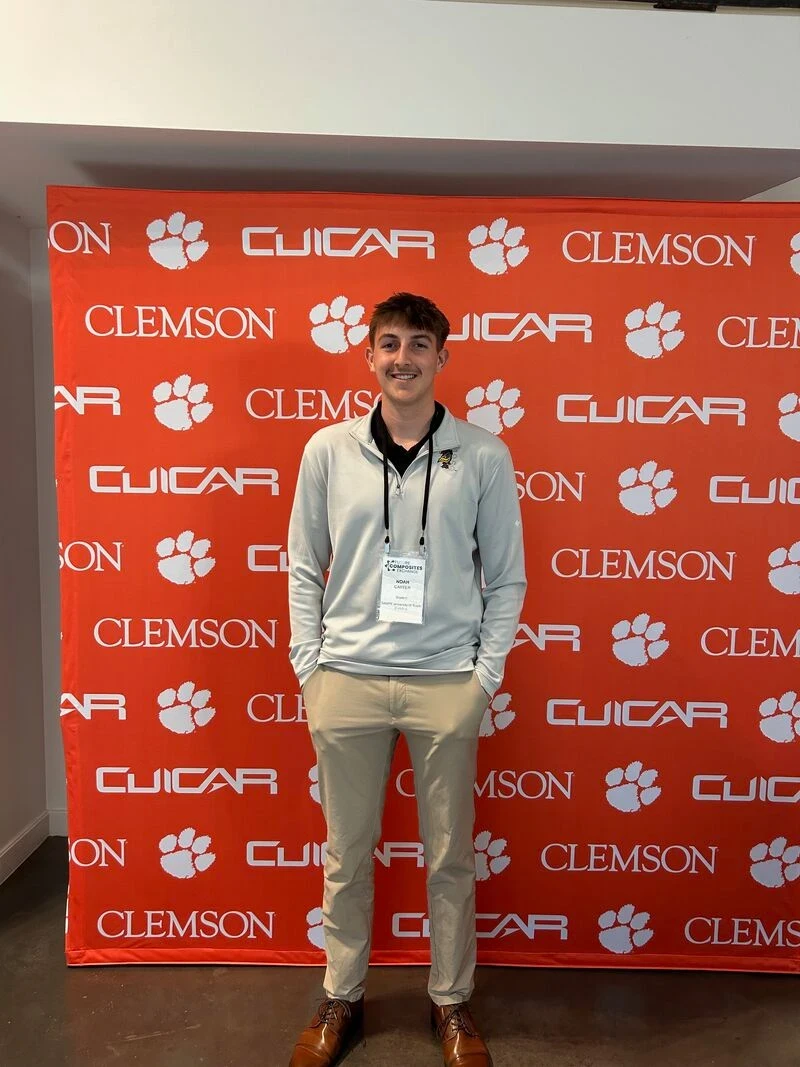Noah Carter at the Clemson CU-ICAR composites event