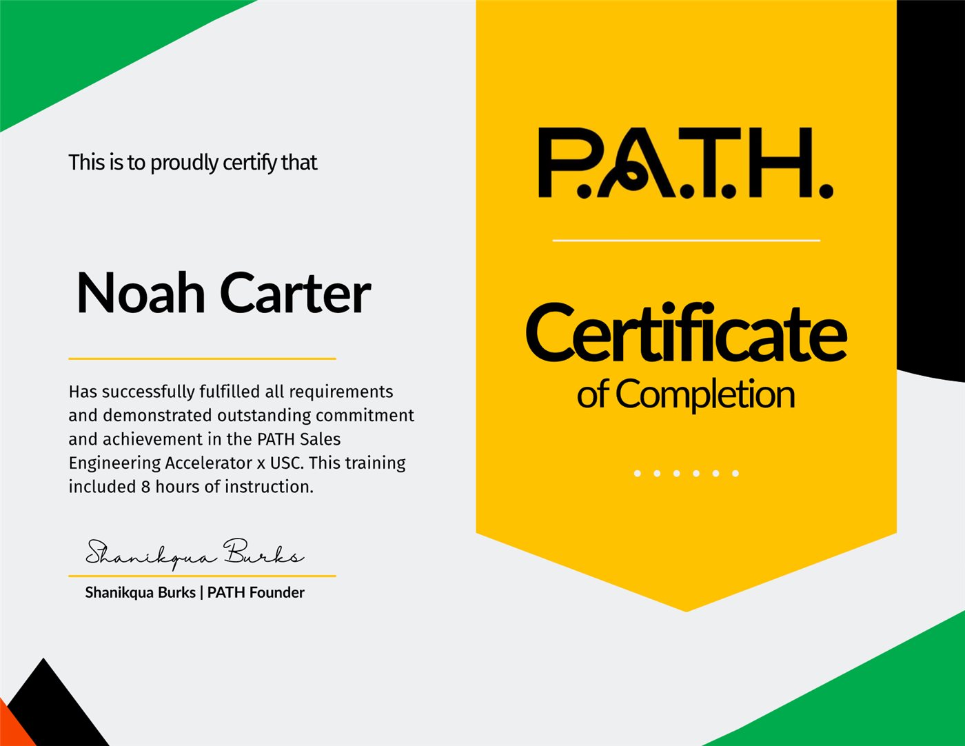 PATH Sales Engineering certificate